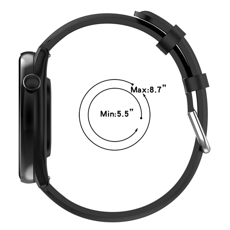 For Amazfit GTR Mini Round Tail Genuine Leather Watch Band(Gray) -  by PMC TechLife | Online Shopping South Africa | PMC TechLife