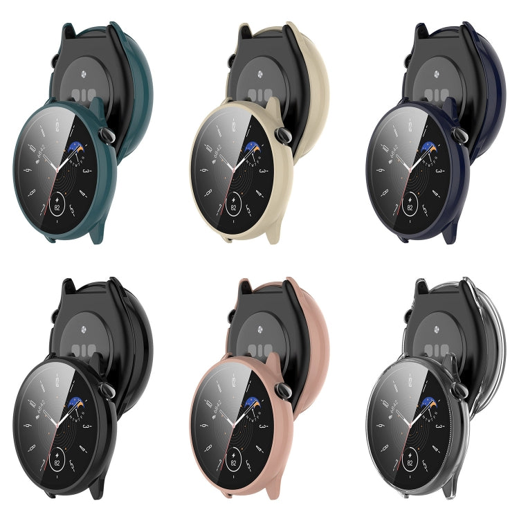 For Amazfit GTR Mini PC + Tempered Film Integrated Watch Protective Case(Ink Blue) -  by PMC TechLife | Online Shopping South Africa | PMC TechLife