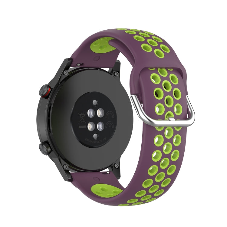 For Honor Watch GS 3i 22mm Sports Two-tone Silicone Watch Band(Purple Lime) -  by PMC Jewellery | Online Shopping South Africa | PMC Jewellery