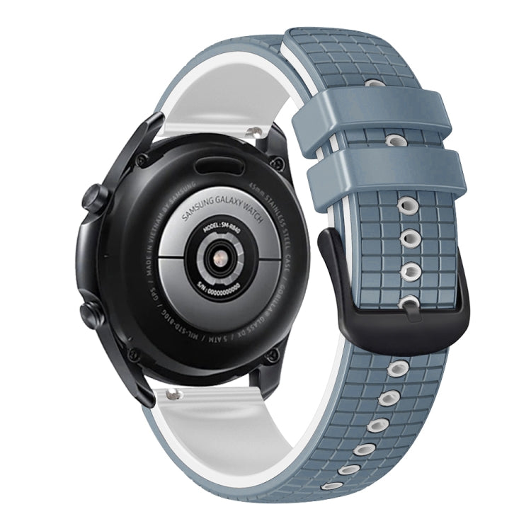 20mm Universal Mesh Two-Tone Silicone Watch Band(Blue White) - Smart Wear by PMC TechLife | Online Shopping South Africa | PMC TechLife