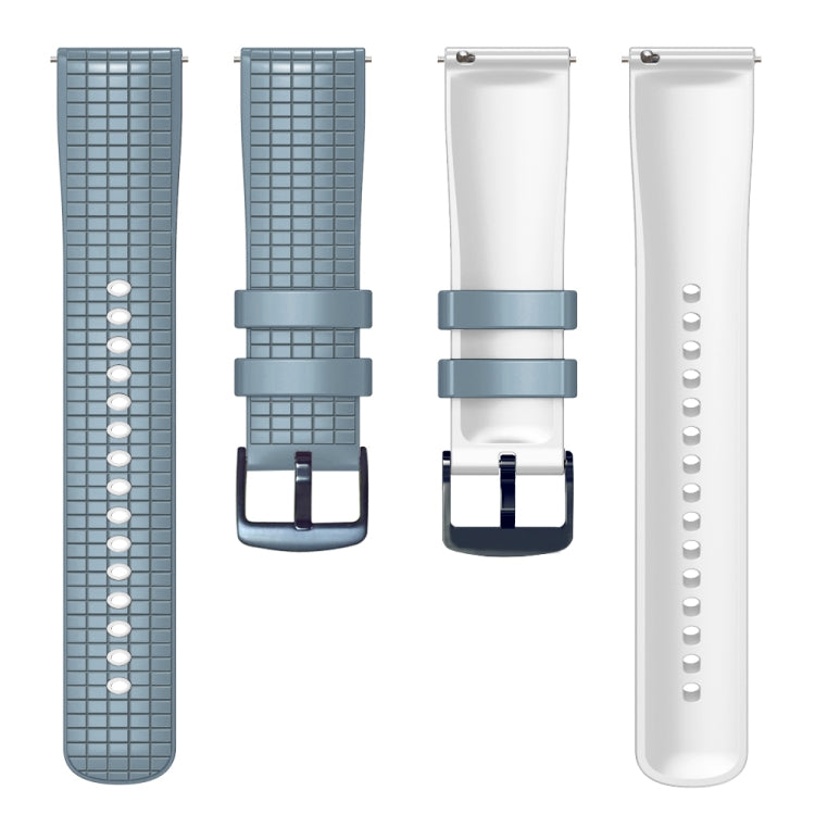 20mm Universal Mesh Two-Tone Silicone Watch Band(Blue White) - Smart Wear by PMC TechLife | Online Shopping South Africa | PMC TechLife