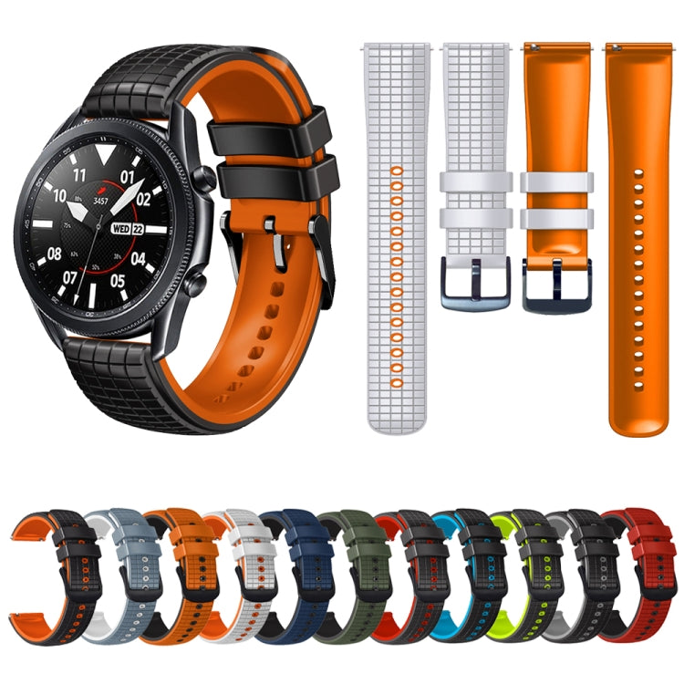 22mm Universal Mesh Two-Tone Silicone Watch Band(Orange Black) - Smart Wear by PMC Jewellery | Online Shopping South Africa | PMC Jewellery