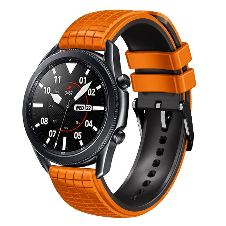 22mm Universal Mesh Two-Tone Silicone Watch Band(Orange Black) - Smart Wear by PMC Jewellery | Online Shopping South Africa | PMC Jewellery