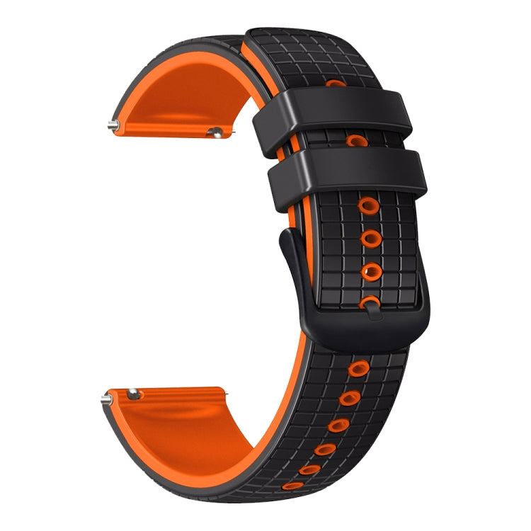 22mm Universal Mesh Two-Tone Silicone Watch Band(Black Orange) - Smart Wear by PMC Jewellery | Online Shopping South Africa | PMC Jewellery