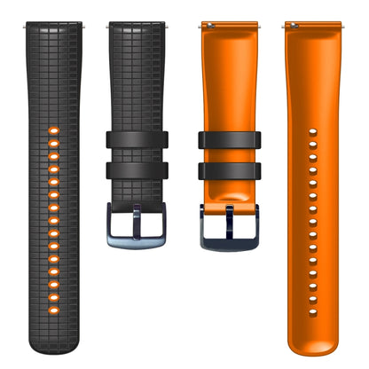 22mm Universal Mesh Two-Tone Silicone Watch Band(Black Orange) - Smart Wear by PMC Jewellery | Online Shopping South Africa | PMC Jewellery