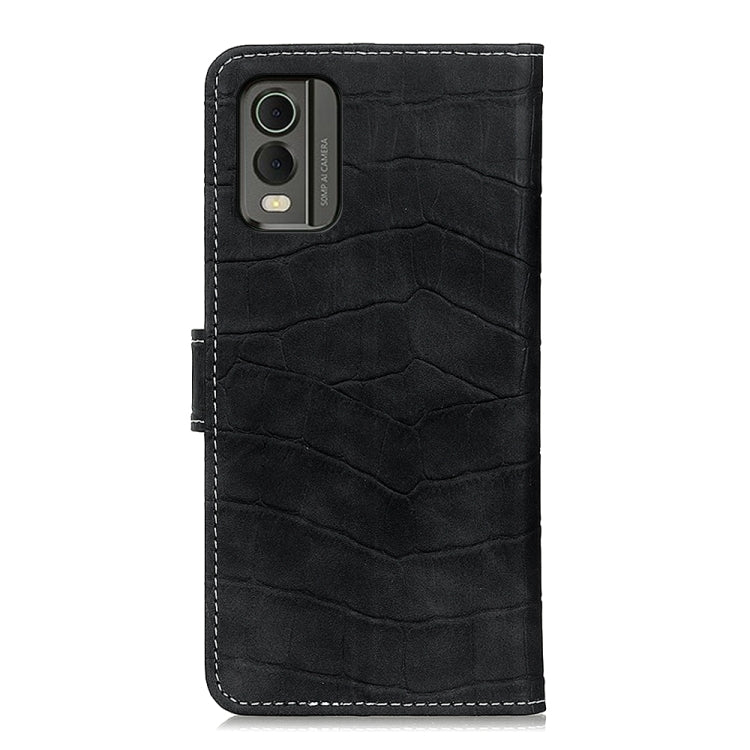 For Nokia C32 4G Magnetic Crocodile Texture Horizontal Flip Leather Phone Case(Black) - Nokia Cases by PMC Jewellery | Online Shopping South Africa | PMC Jewellery