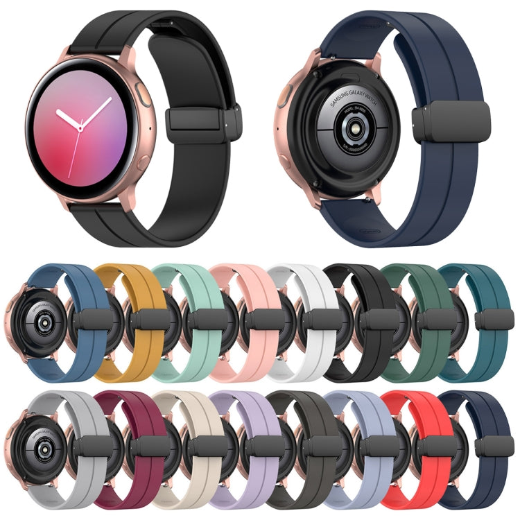 20mm Universal Flat Head Groove Folding Black Buckle Silicone Watch Band(Light Blue) - Smart Wear by PMC TechLife | Online Shopping South Africa | PMC TechLife