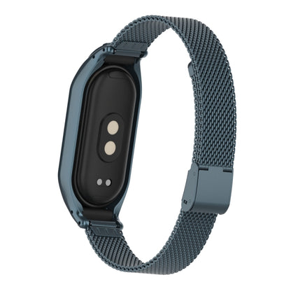 For Xiaomi Mi Band 8 Integrated Metal Case + Steel Mesh Buckle Watch Band(Titanium Gray) - Smart Wear by PMC Jewellery | Online Shopping South Africa | PMC Jewellery