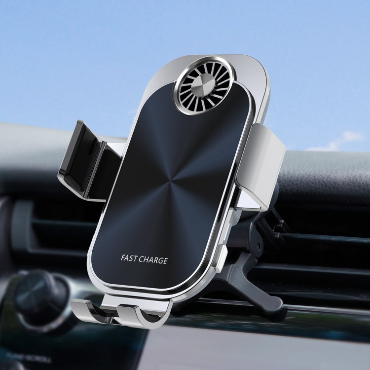 For Samsung Galaxy Z Flip4 / 3 C36 Fan Cooling Dual Coil Car Phone Holder Wireless Charger - Wireless Charger Holders by PMC Jewellery | Online Shopping South Africa | PMC Jewellery