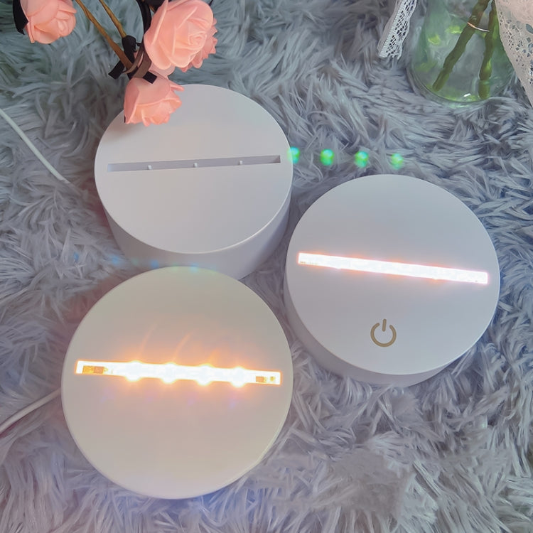 A189 LED Colorful 3D Night Light Bluetooth Speaker Base with Box(White Round) - Desktop Speaker by PMC TechLife | Online Shopping South Africa | PMC TechLife