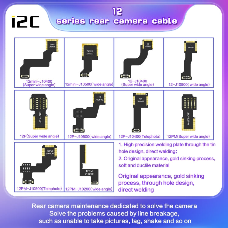 For iPhone XS / XS Max J3900 i2C Back Facing Wide Camera Cable - Flex Cable by PMC TechLife | Online Shopping South Africa | PMC TechLife