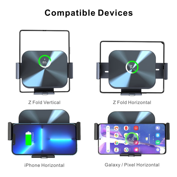 For Samsung Galaxy Z Fold4 / 3 S3 Dual Coil Car Phone Holder Wireless Charger - Wireless Charger Holders by PMC Jewellery | Online Shopping South Africa | PMC Jewellery