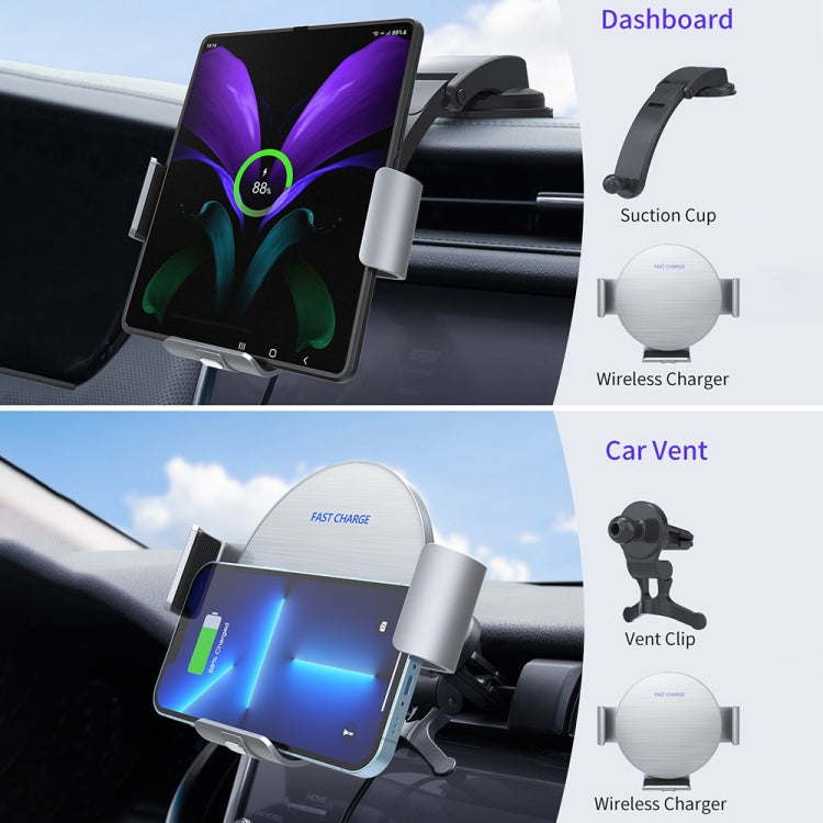 For Samsung Galaxy Z Fold4 / 3 S9 Dual Coil Car Phone Holder Wireless Charger - Wireless Charger Holders by PMC Jewellery | Online Shopping South Africa | PMC Jewellery