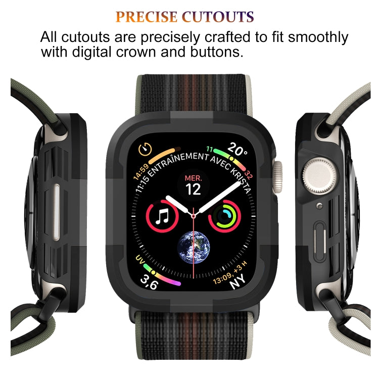 For Apple Watch Series SE 2&6&SE&5&4 44mm Armor Frame Watch Case(Black) - Smart Wear by PMC TechLife | Online Shopping South Africa | PMC TechLife
