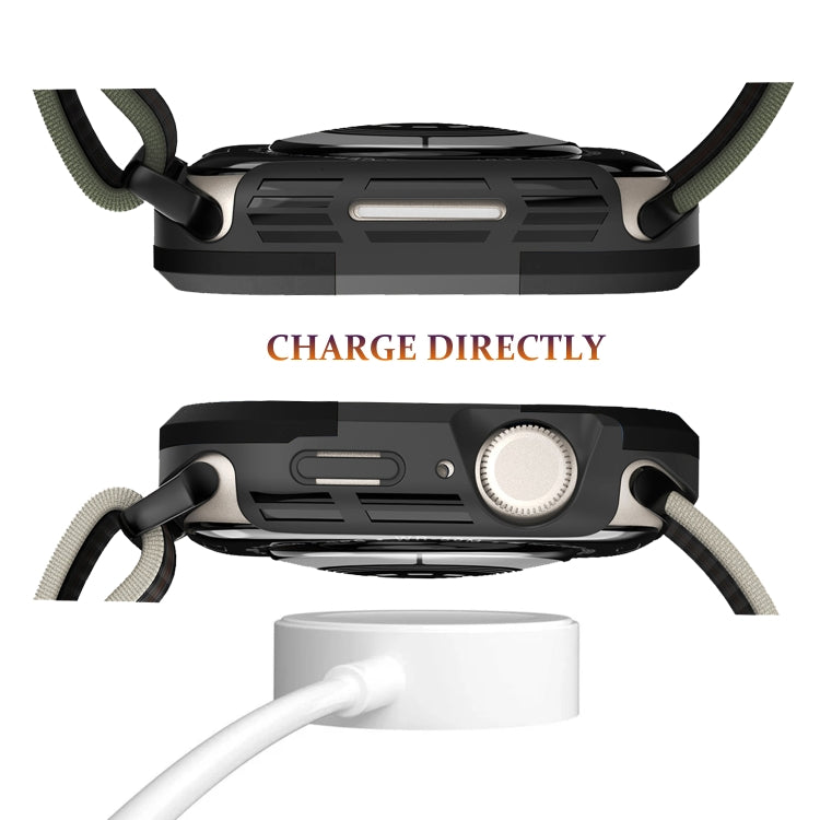 For Apple Watch Series SE 2&6&SE&5&4 44mm Armor Frame Watch Case(Black) - Smart Wear by PMC TechLife | Online Shopping South Africa | PMC TechLife