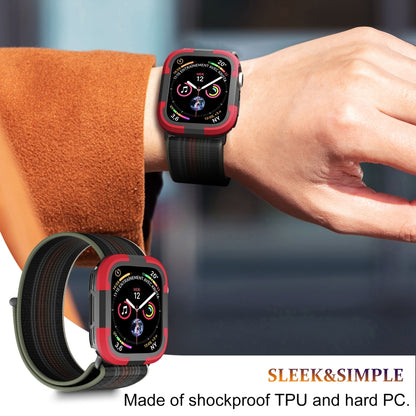 For Apple Watch Series SE 2&6&SE&5&4 44mm Armor Frame Watch Case(Red) - Smart Wear by PMC Jewellery | Online Shopping South Africa | PMC Jewellery