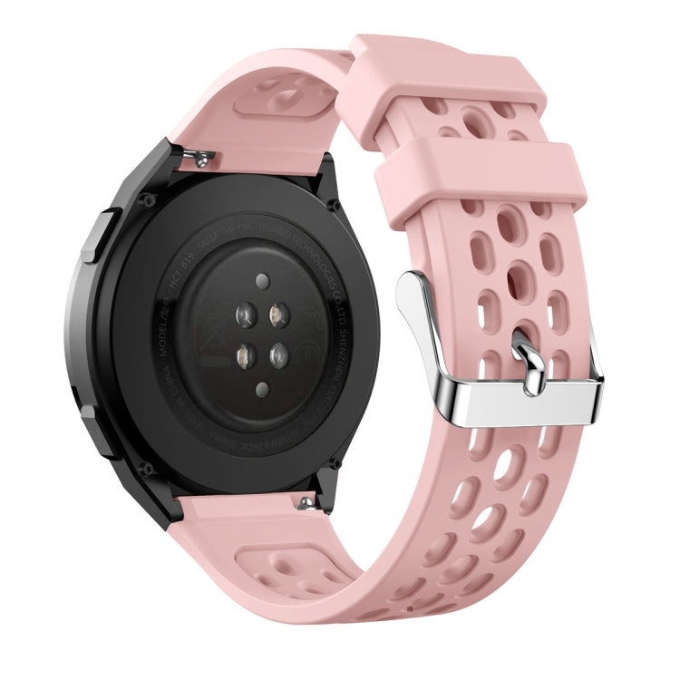 For Huawei Watch GT 2e Solid Color Round Hole Silicone Watch Band(Pink) - Smart Wear by PMC TechLife | Online Shopping South Africa | PMC TechLife