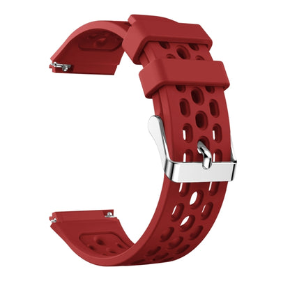 For Huawei Watch GT 2e Solid Color Round Hole Silicone Watch Band(Red) - Smart Wear by PMC Jewellery | Online Shopping South Africa | PMC Jewellery