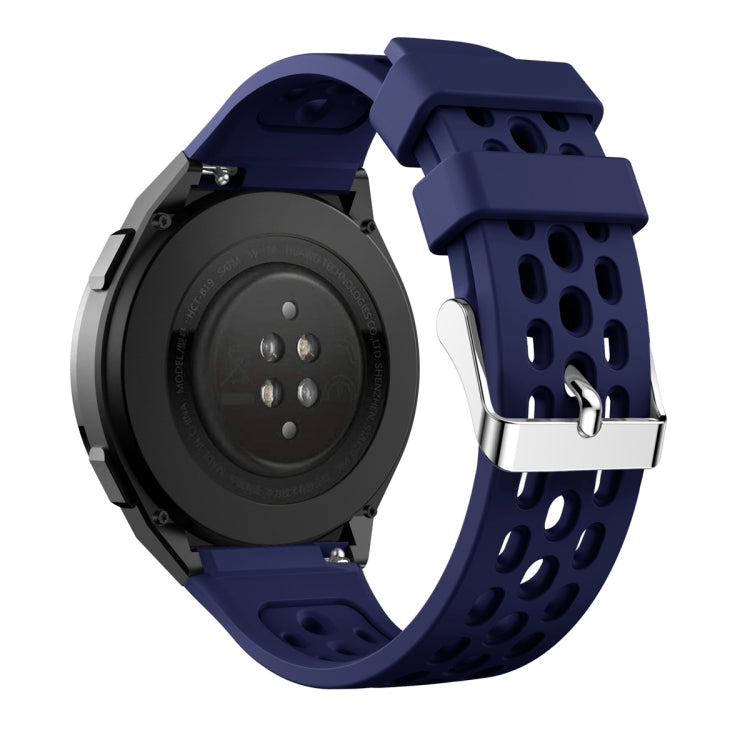 For Huawei Watch GT 2e Solid Color Round Hole Silicone Watch Band(Midnight Blue) - Smart Wear by PMC TechLife | Online Shopping South Africa | PMC TechLife