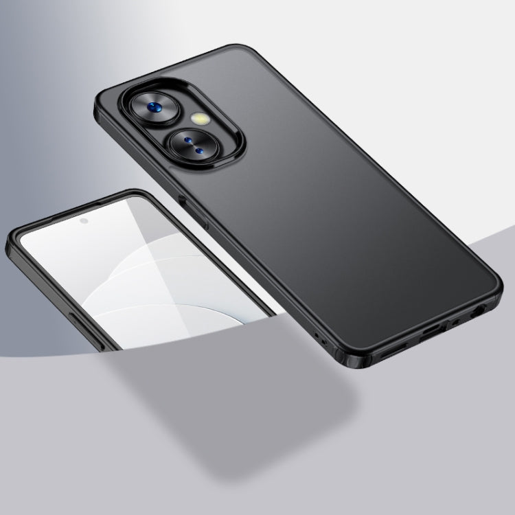 For OnePlus Nord CE 3 Lite Armor Clear TPU Hard PC Phone Case(Matte Black) - OnePlus Cases by PMC Jewellery | Online Shopping South Africa | PMC Jewellery