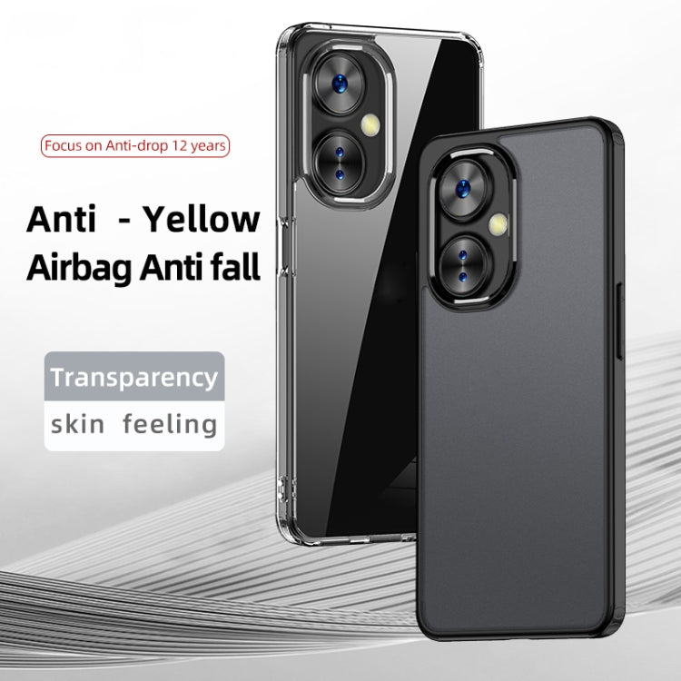 For OnePlus Nord CE 3 Lite Armor Clear TPU Hard PC Phone Case(Matte Black) - OnePlus Cases by PMC Jewellery | Online Shopping South Africa | PMC Jewellery