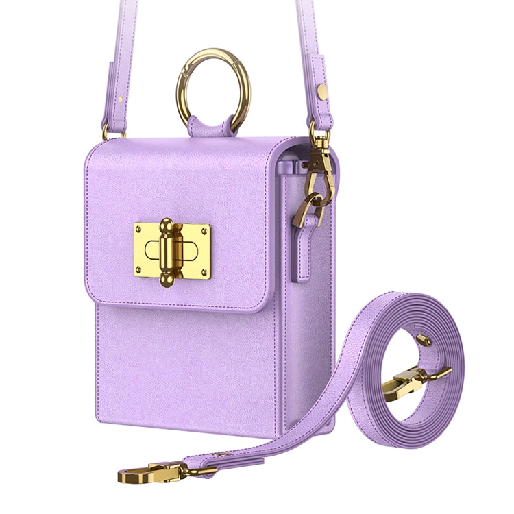 GKK Mini Backpack Plain Phone Bag + Phone Case with Ring For Samsung Galaxy Z Flip4 5G(Purple) - Galaxy Z Flip4 5G Cases by GKK | Online Shopping South Africa | PMC TechLife | Buy Now Pay Later Mobicred