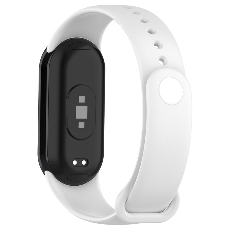 For Xiaomi Mi Band 8 Solid Color Silicone Plug Replacement Watch Band(White) - Smart Wear by PMC Jewellery | Online Shopping South Africa | PMC Jewellery