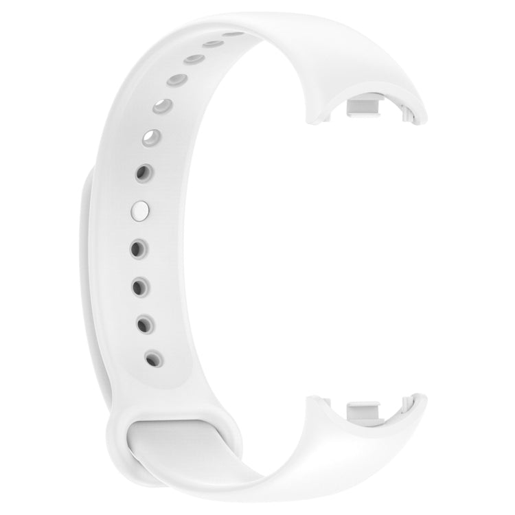 For Xiaomi Mi Band 8 Solid Color Silicone Plug Replacement Watch Band(White) - Smart Wear by PMC Jewellery | Online Shopping South Africa | PMC Jewellery