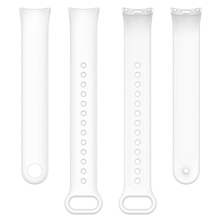 For Xiaomi Mi Band 8 Solid Color Silicone Plug Replacement Watch Band(White) - Smart Wear by PMC Jewellery | Online Shopping South Africa | PMC Jewellery