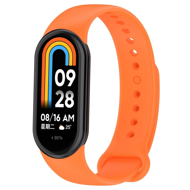 For Xiaomi Mi Band 8 Solid Color Silicone Plug Replacement Watch Band(Orange) - Smart Wear by PMC Jewellery | Online Shopping South Africa | PMC Jewellery