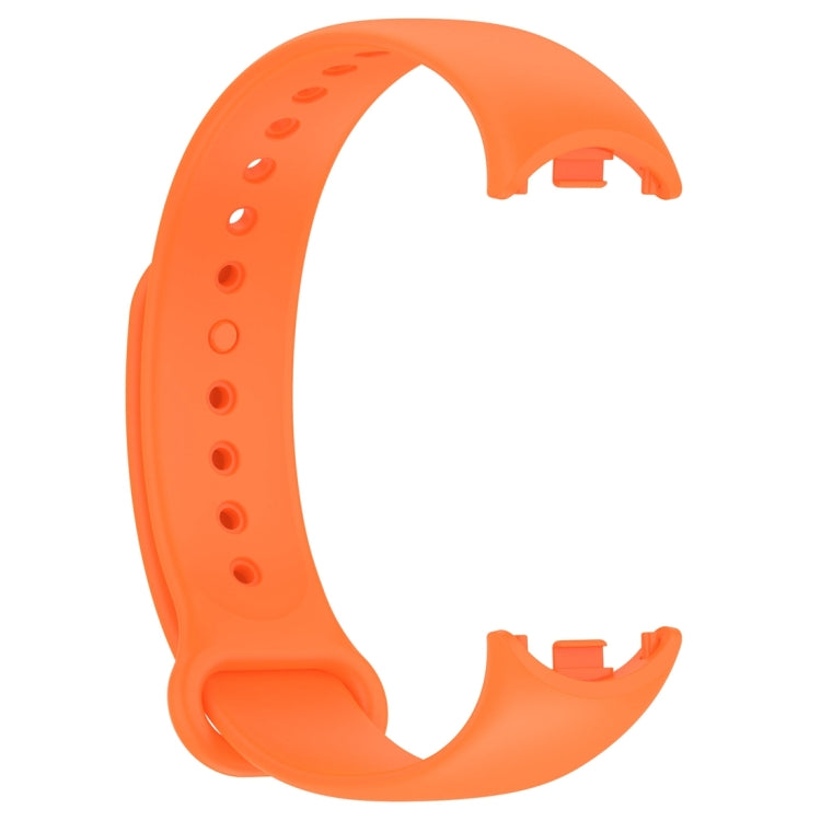 For Xiaomi Mi Band 8 Solid Color Silicone Plug Replacement Watch Band(Orange) - Smart Wear by PMC Jewellery | Online Shopping South Africa | PMC Jewellery