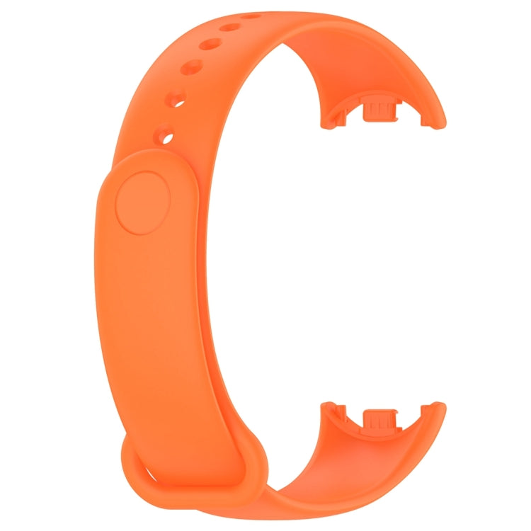 For Xiaomi Mi Band 8 Solid Color Silicone Plug Replacement Watch Band(Orange) - Smart Wear by PMC Jewellery | Online Shopping South Africa | PMC Jewellery