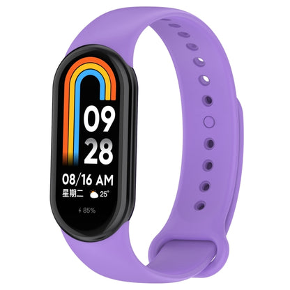 For Xiaomi Mi Band 8 Solid Color Silicone Plug Replacement Watch Band(Purple) - Smart Wear by PMC Jewellery | Online Shopping South Africa | PMC Jewellery