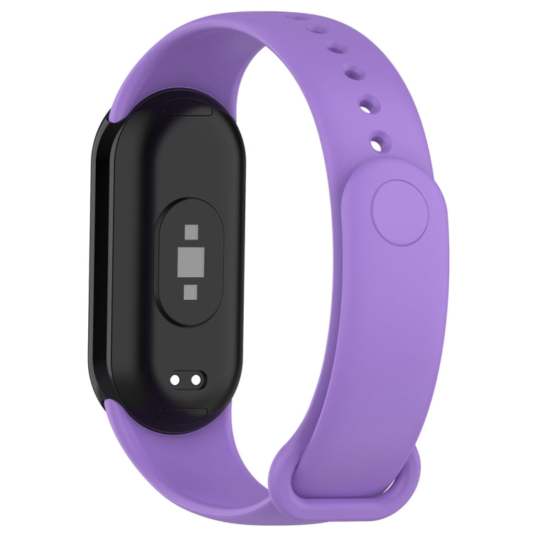 For Xiaomi Mi Band 8 Solid Color Silicone Plug Replacement Watch Band(Purple) - Smart Wear by PMC Jewellery | Online Shopping South Africa | PMC Jewellery