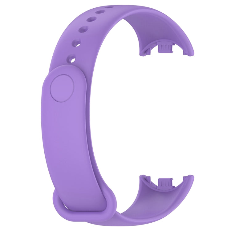 For Xiaomi Mi Band 8 Solid Color Silicone Plug Replacement Watch Band(Purple) - Smart Wear by PMC Jewellery | Online Shopping South Africa | PMC Jewellery