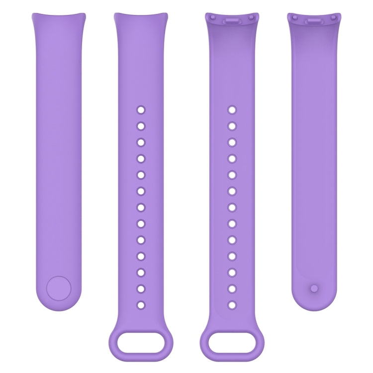 For Xiaomi Mi Band 8 Solid Color Silicone Plug Replacement Watch Band(Purple) - Smart Wear by PMC Jewellery | Online Shopping South Africa | PMC Jewellery