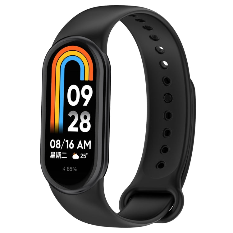 For Xiaomi Mi Band 8 Solid Color Silicone Plug Replacement Watch Band(Black) - Smart Wear by PMC Jewellery | Online Shopping South Africa | PMC Jewellery