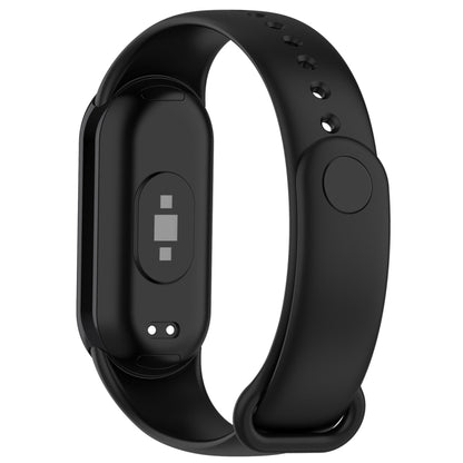 For Xiaomi Mi Band 8 Solid Color Silicone Plug Replacement Watch Band(Black) - Smart Wear by PMC Jewellery | Online Shopping South Africa | PMC Jewellery