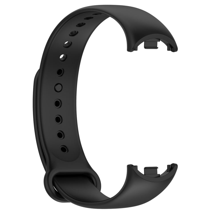 For Xiaomi Mi Band 8 Solid Color Silicone Plug Replacement Watch Band(Black) - Smart Wear by PMC Jewellery | Online Shopping South Africa | PMC Jewellery