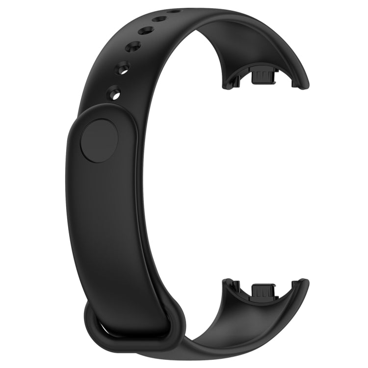 For Xiaomi Mi Band 8 Solid Color Silicone Plug Replacement Watch Band(Black) - Smart Wear by PMC Jewellery | Online Shopping South Africa | PMC Jewellery