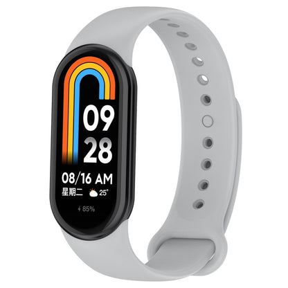 For Xiaomi Mi Band 8 Solid Color Silicone Plug Replacement Watch Band(Grey) - Smart Wear by PMC Jewellery | Online Shopping South Africa | PMC Jewellery