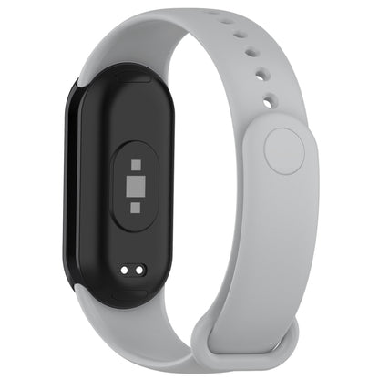 For Xiaomi Mi Band 8 Solid Color Silicone Plug Replacement Watch Band(Grey) - Smart Wear by PMC Jewellery | Online Shopping South Africa | PMC Jewellery