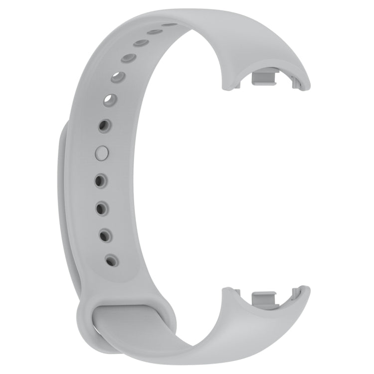 For Xiaomi Mi Band 8 Solid Color Silicone Plug Replacement Watch Band(Grey) - Smart Wear by PMC Jewellery | Online Shopping South Africa | PMC Jewellery