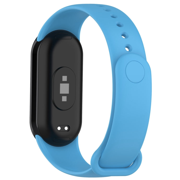 For Xiaomi Mi Band 8 Solid Color Silicone Plug Replacement Watch Band(Sky Blue) - Smart Wear by PMC Jewellery | Online Shopping South Africa | PMC Jewellery