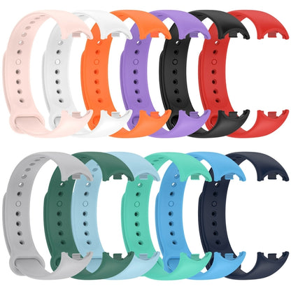 For Xiaomi Mi Band 8 Solid Color Silicone Plug Replacement Watch Band(White) - Smart Wear by PMC Jewellery | Online Shopping South Africa | PMC Jewellery