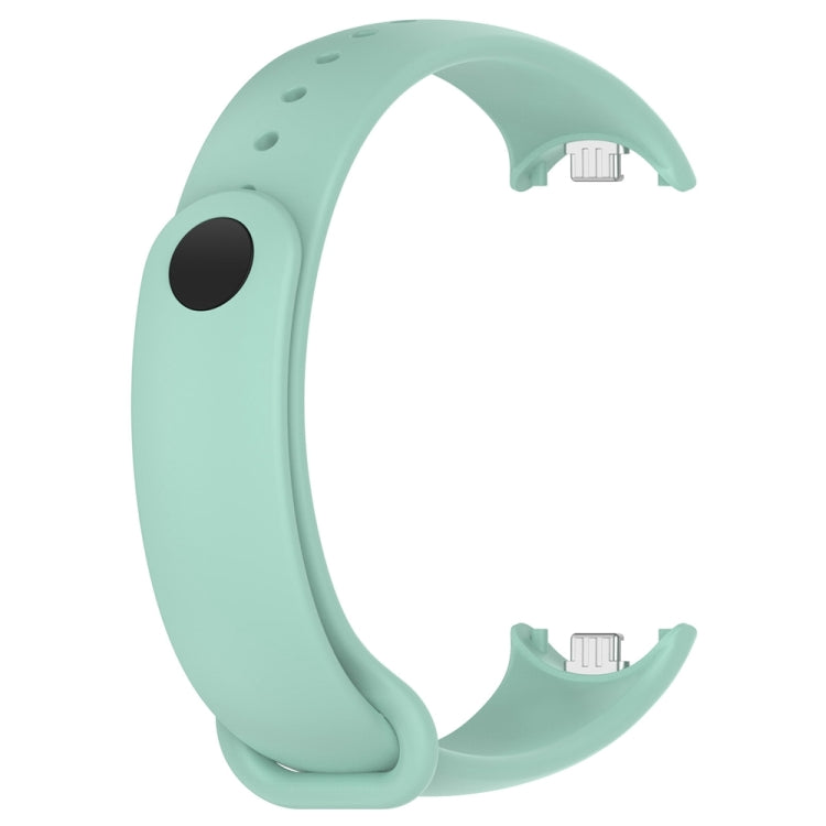 For Xiaomi Mi Band 8 Solid Color Stainless Steel Plug Replacement Watch Band (Blue Green) - Watch Bands by PMC Jewellery | Online Shopping South Africa | PMC Jewellery