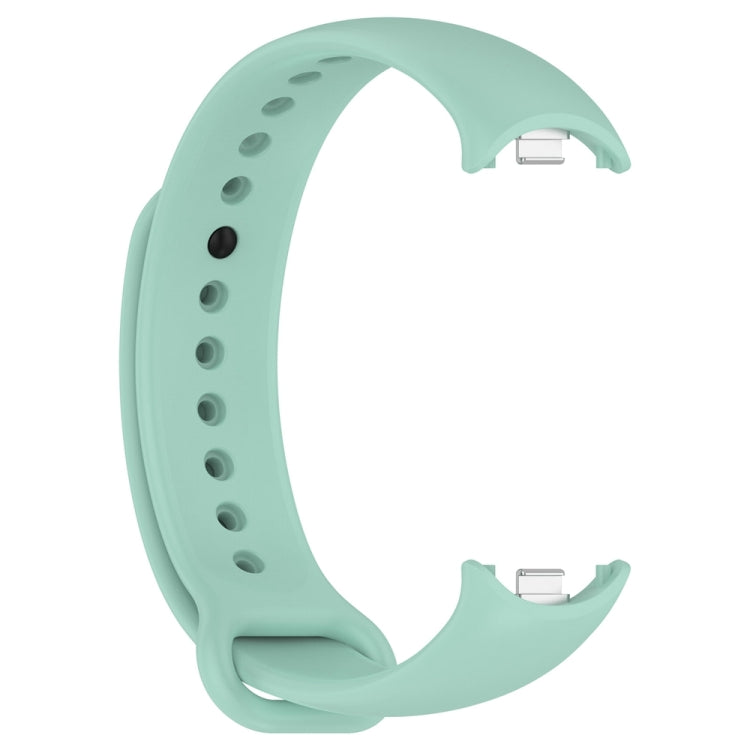 For Xiaomi Mi Band 8 Solid Color Stainless Steel Plug Replacement Watch Band (Blue Green) - Watch Bands by PMC Jewellery | Online Shopping South Africa | PMC Jewellery