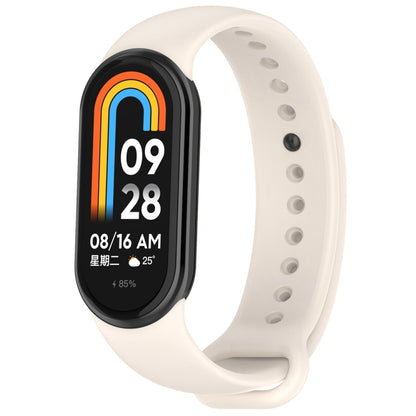 For Xiaomi Mi Band 8 Solid Color Stainless Steel Plug Replacement Watch Band (Starlight) - Watch Bands by PMC Jewellery | Online Shopping South Africa | PMC Jewellery