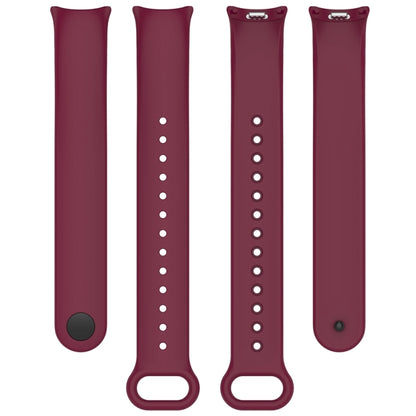 For Xiaomi Mi Band 8 Solid Color Stainless Steel Plug Replacement Watch Band (Wine Red) - Watch Bands by PMC Jewellery | Online Shopping South Africa | PMC Jewellery