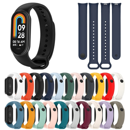 For Xiaomi Mi Band 8 Solid Color Stainless Steel Plug Replacement Watch Band (Blue Green) - Watch Bands by PMC Jewellery | Online Shopping South Africa | PMC Jewellery